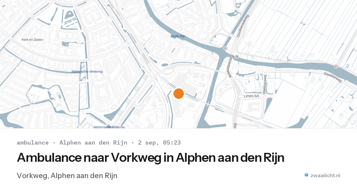 Ambulance naar Vorkweg in Alphen aan den Rijn — 2 sep 2026