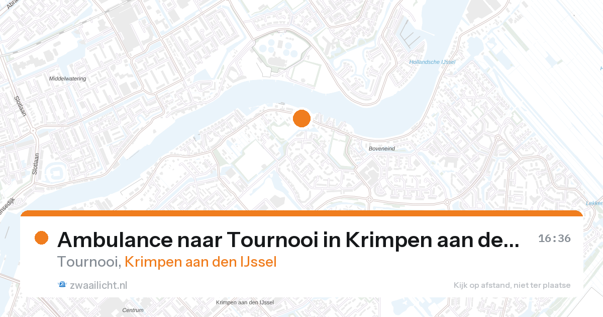 Ambulance naar Tournooi in Krimpen aan den IJssel — 16 jul 2026