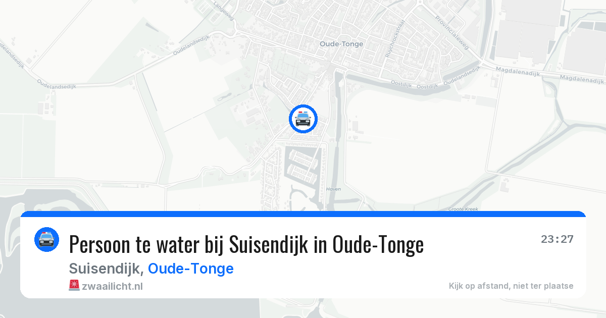 Persoon te water bij Suisendijk in Oude-Tonge — 13 jun 2026