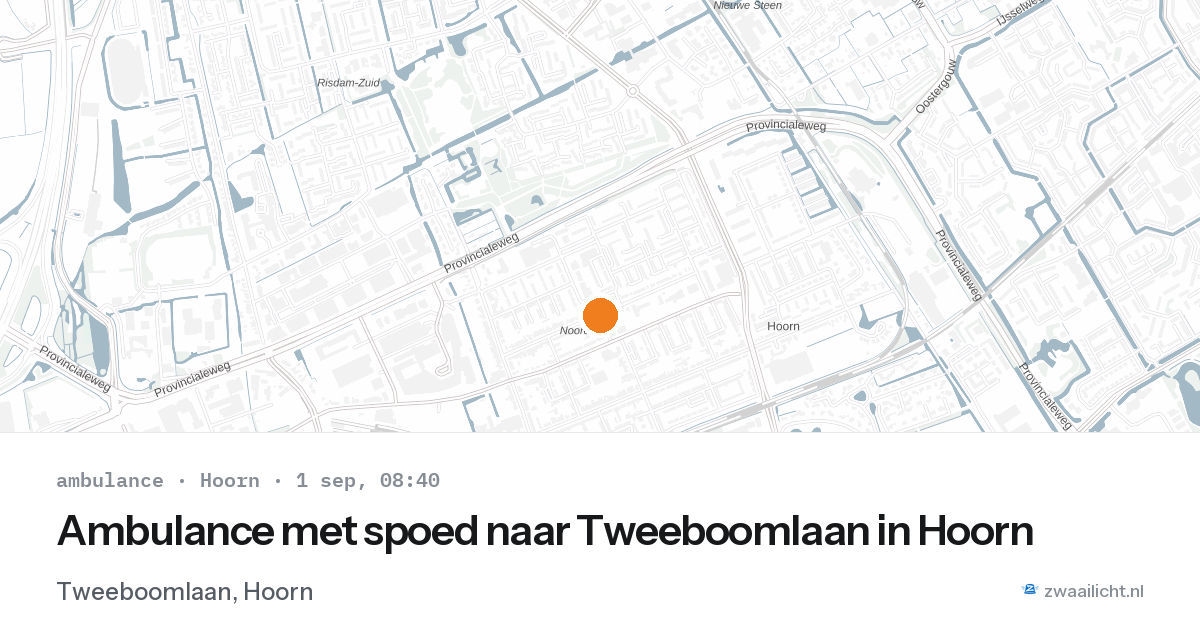 Ambulance met spoed naar Tweeboomlaan in Hoorn — 1 sep 2026