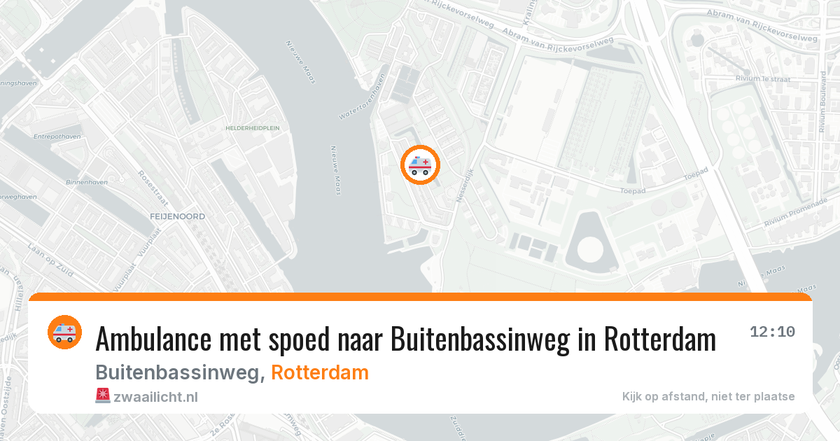 Ambulance met spoed naar Buitenbassinweg in Rotterdam — 16 mei 2026