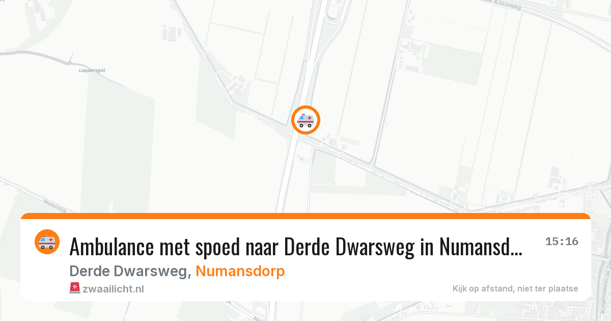 Ambulance met spoed naar Derde Dwarsweg in Numansdorp — 9 feb 2026