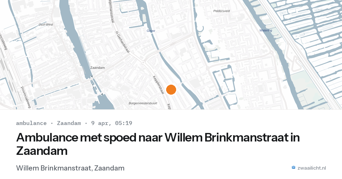 Ambulance met spoed naar Willem Brinkmanstraat in Zaandam — 9 apr 2026