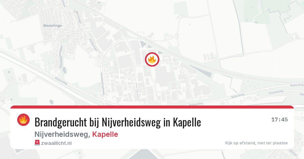 Brandgerucht bij Nijverheidsweg in Kapelle — 26 jun 2026