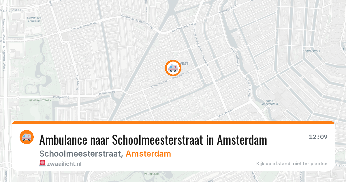 Ambulance naar Schoolmeesterstraat in Amsterdam — 9 jul 2026