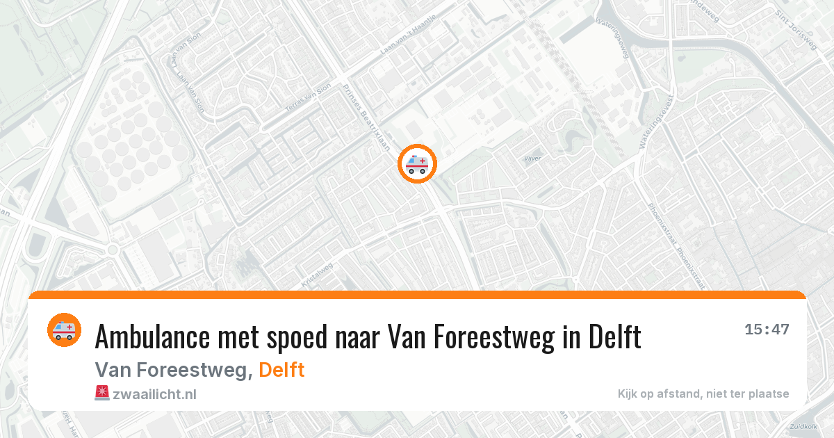 Ambulance met spoed naar Van Foreestweg in Delft — 7 mei 2026
