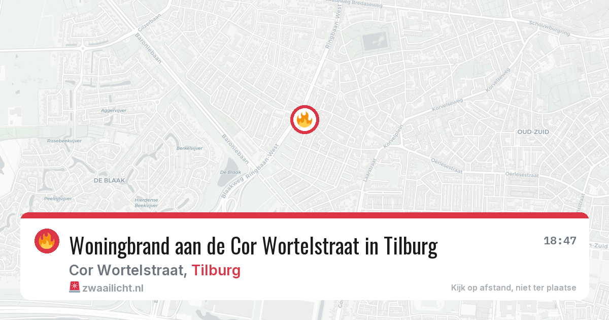 Woningbrand aan de Cor Wortelstraat in Tilburg — 14 mei 2026