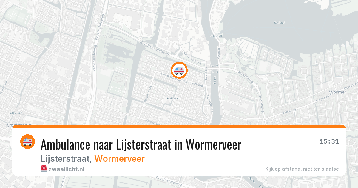 Ambulance naar Lijsterstraat in Wormerveer — 30 jul 2026