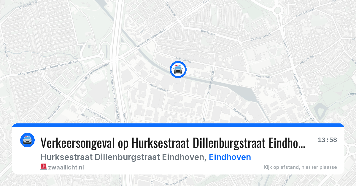 Verkeersongeval op Hurksestraat Dillenburgstraat Eindhoven in Eindhoven — 11 aug 2026