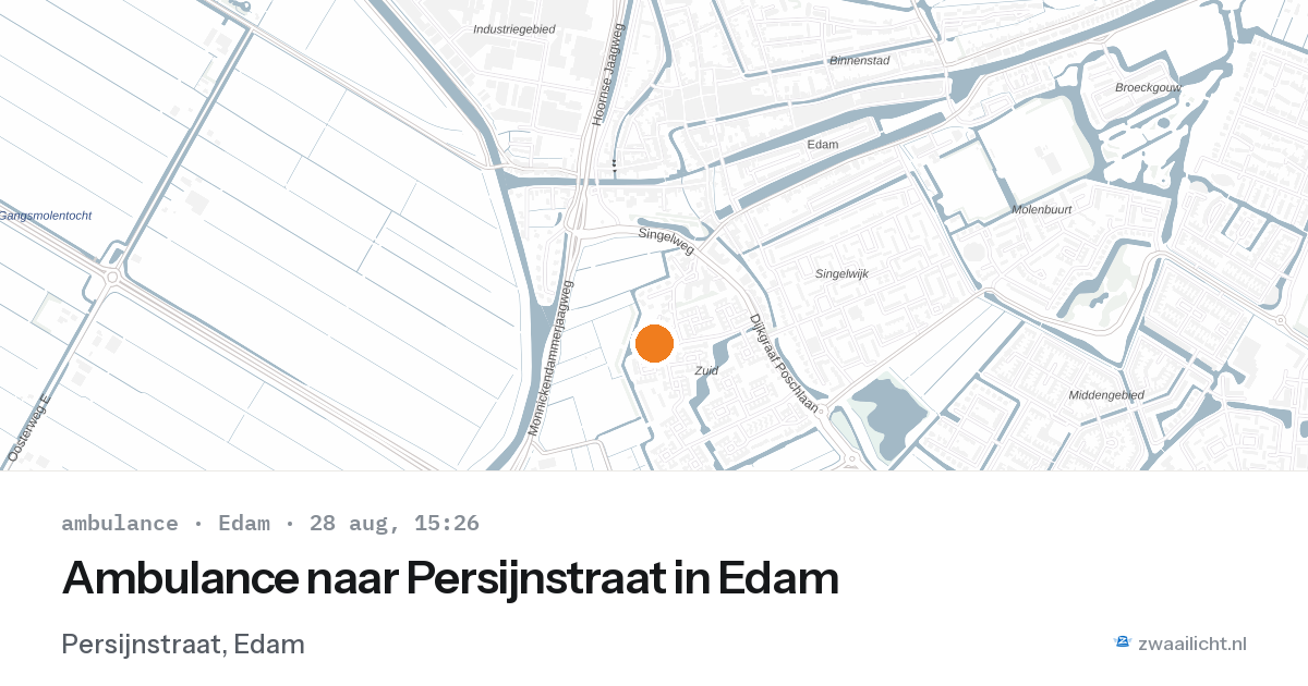 Ambulance naar Persijnstraat in Edam — 28 aug 2026