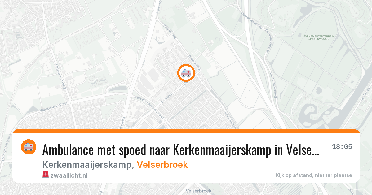 Ambulance met spoed naar Kerkenmaaijerskamp in Velserbroek — 14 mrt 2026