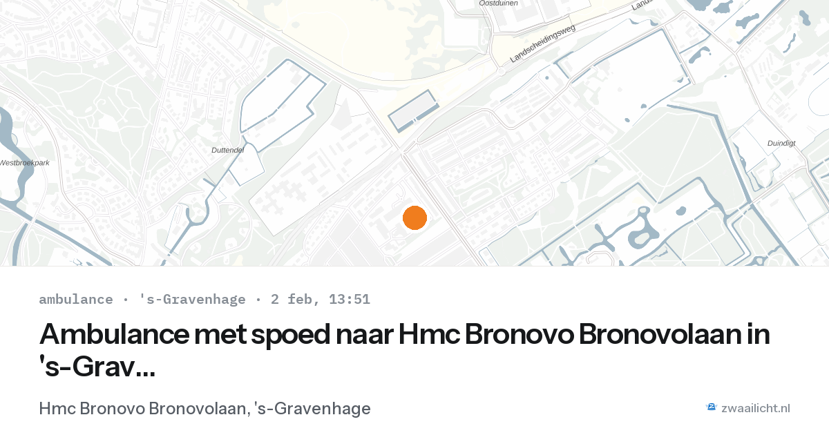 Ambulance met spoed naar Hmc Bronovo Bronovolaan in 's-Gravenhage — 2 feb 2026