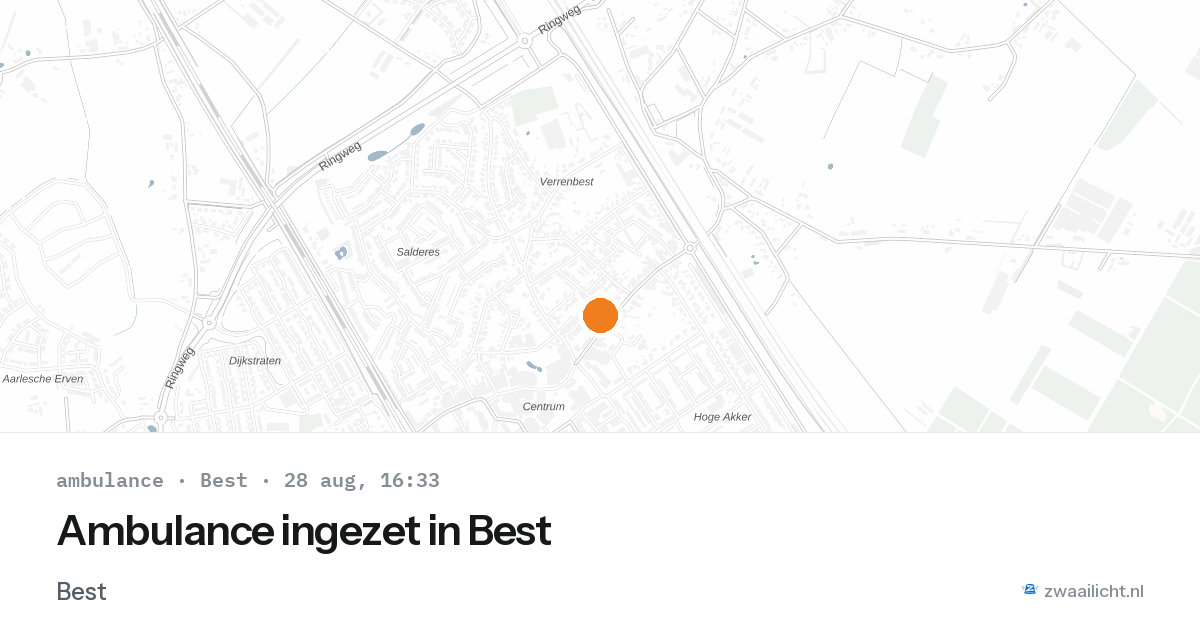 Ambulance ingezet in Best — 28 aug 2026