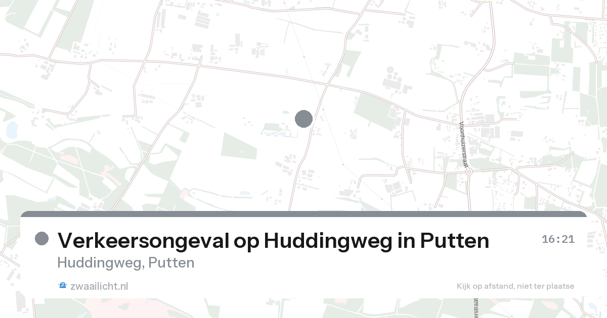 Verkeersongeval op Huddingweg in Putten — 28 aug 2026