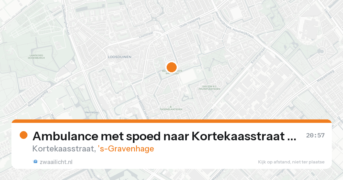 Ambulance met spoed naar Kortekaasstraat in 's-Gravenhage — 25 aug 2026