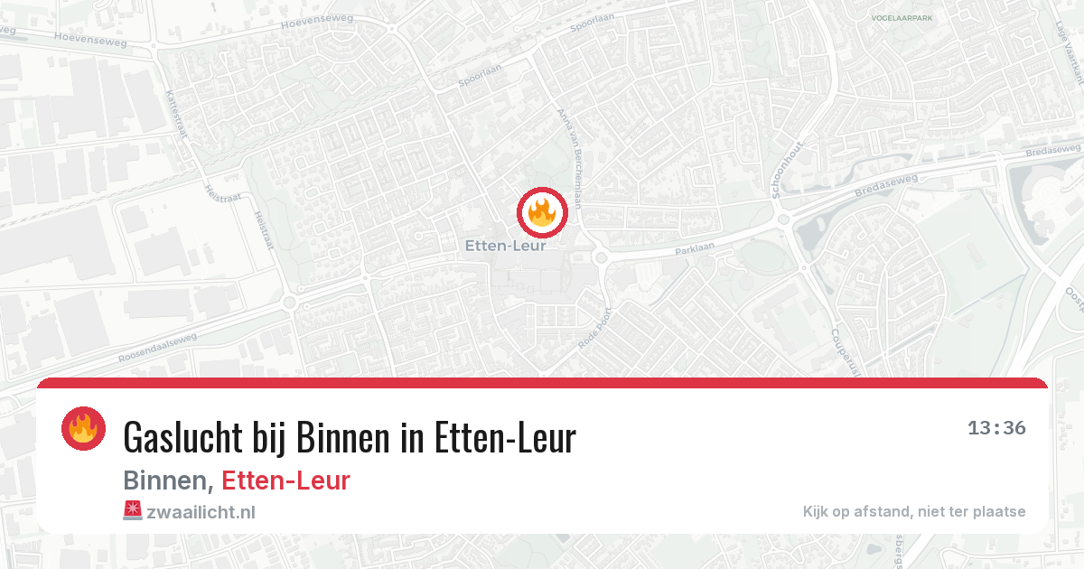Gaslucht bij Binnen in Etten-Leur — 10 mei 2026