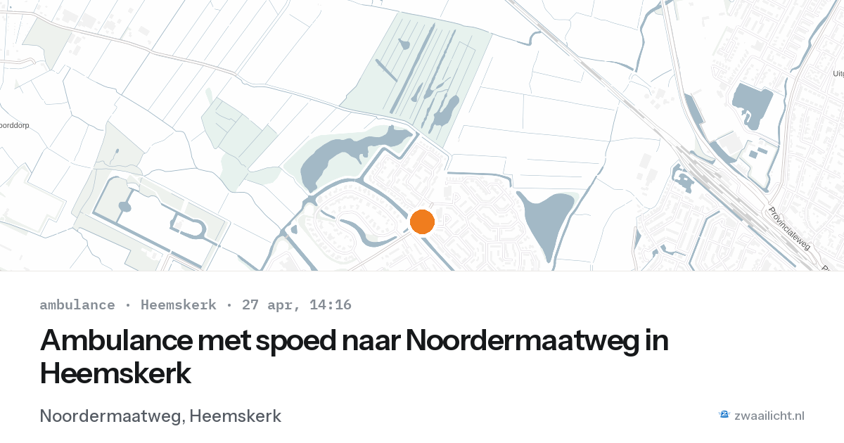 Ambulance met spoed naar Noordermaatweg in Heemskerk — 27 apr 2026