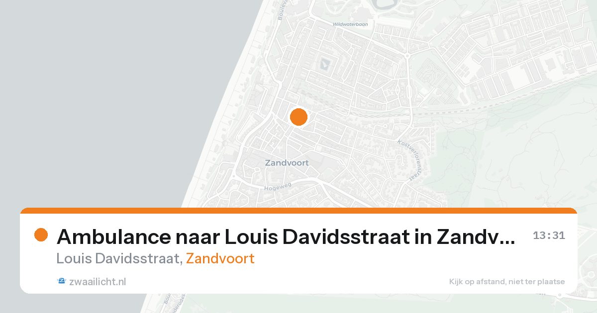 Ambulance naar Louis Davidsstraat in Zandvoort — 25 aug 2026