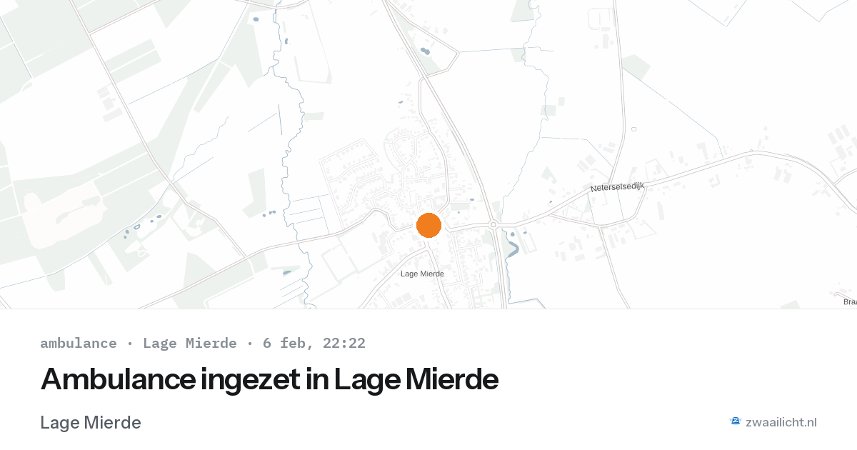 Ambulance ingezet in Lage Mierde — 6 feb 2026