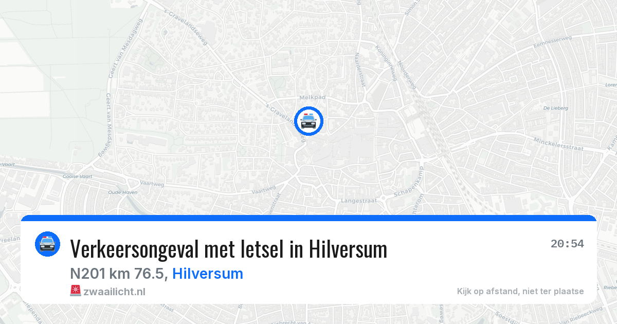 Verkeersongeval met letsel in Hilversum — 27 jun 2026