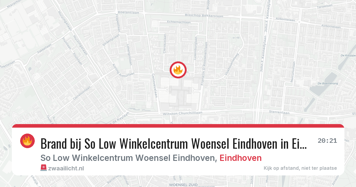 Brand bij So Low Winkelcentrum Woensel Eindhoven in Eindhoven — 10 aug 2026