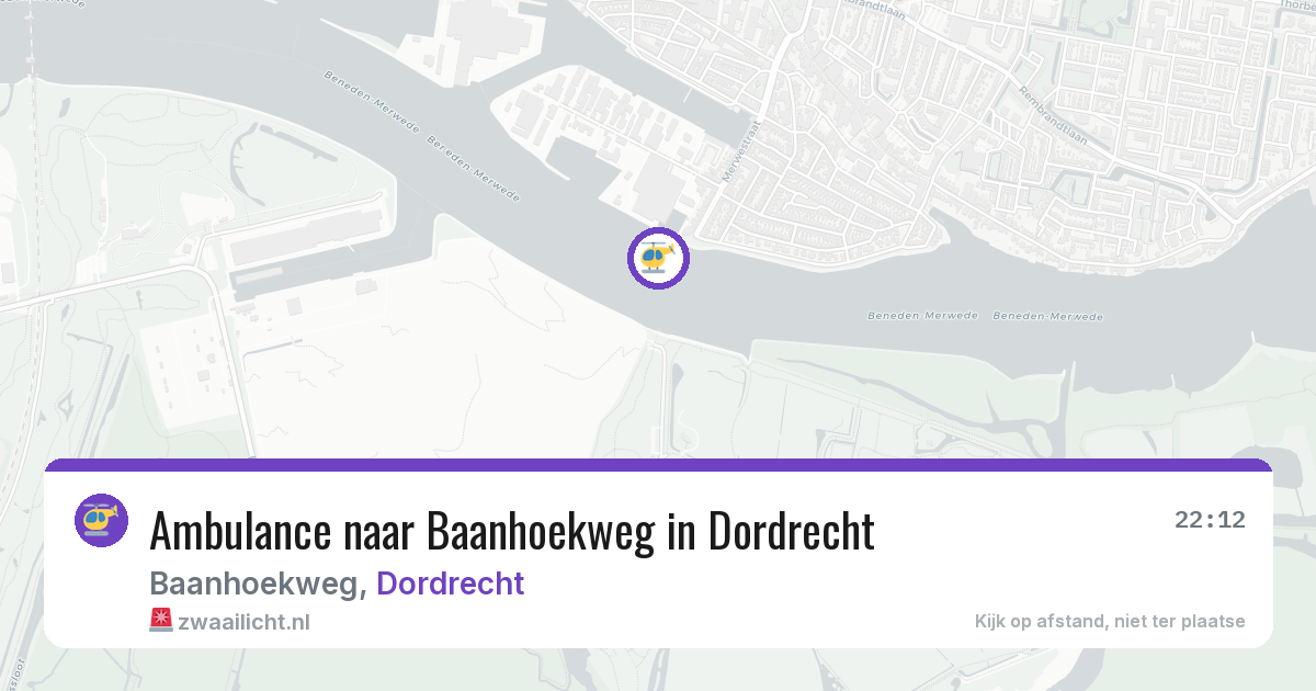 Ambulance naar Baanhoekweg in Dordrecht — 3 aug 2026