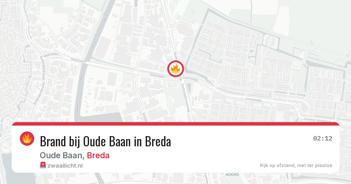 Brand bij Oude Baan in Breda — 24 jun 2026