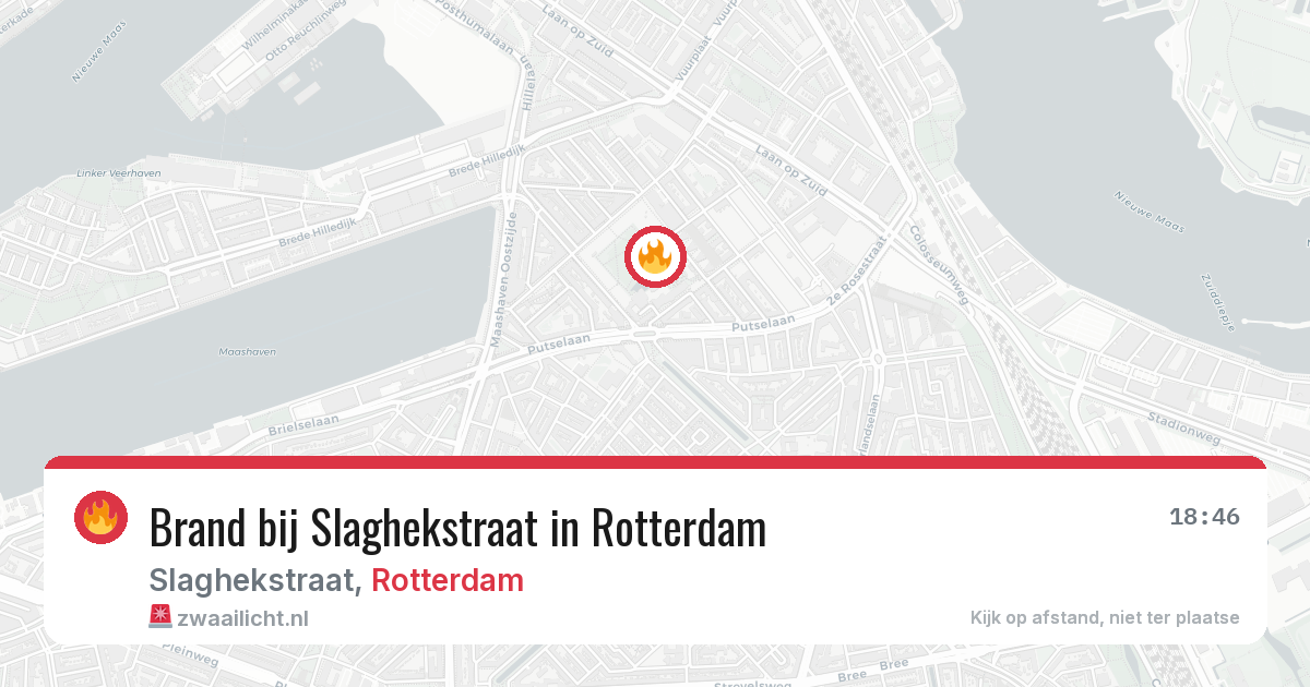 Brand bij Slaghekstraat in Rotterdam — 18 mrt 2026
