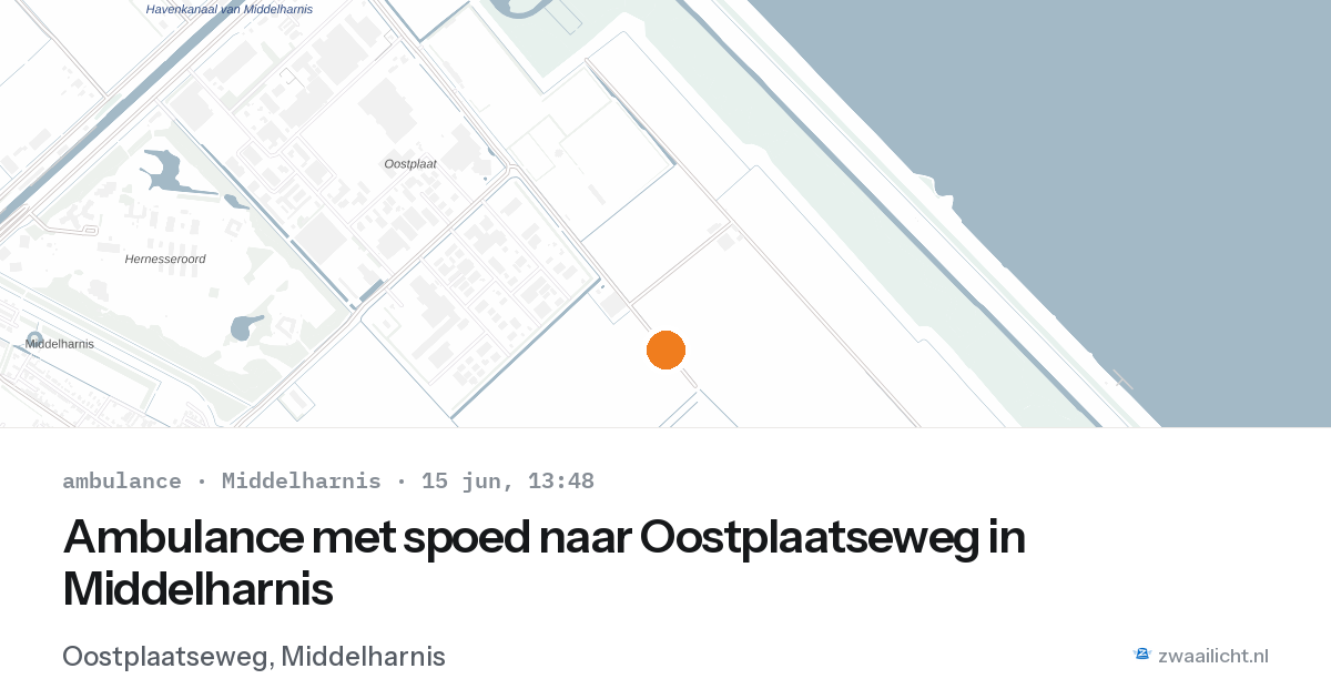 Ambulance met spoed naar Oostplaatseweg in Middelharnis — 15 jun 2026