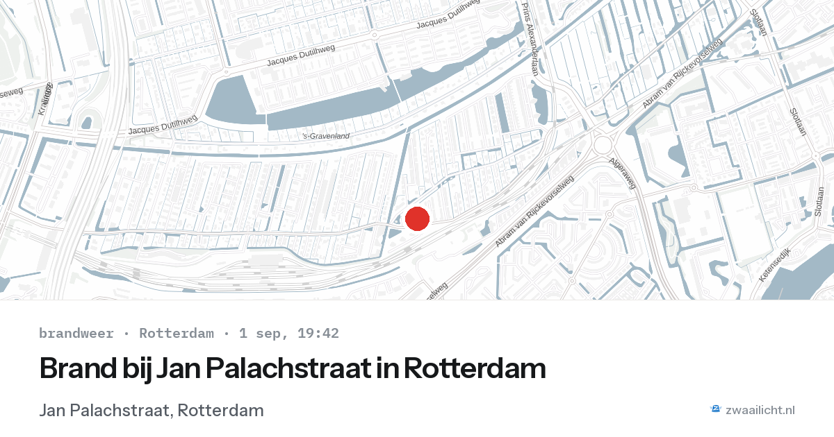 Brand bij Jan Palachstraat in Rotterdam — 1 sep 2026