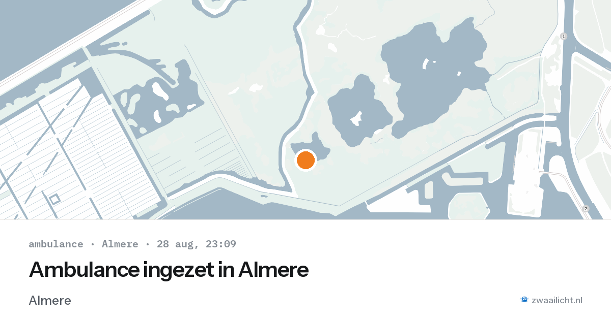 Ambulance ingezet in Almere — 28 aug 2026