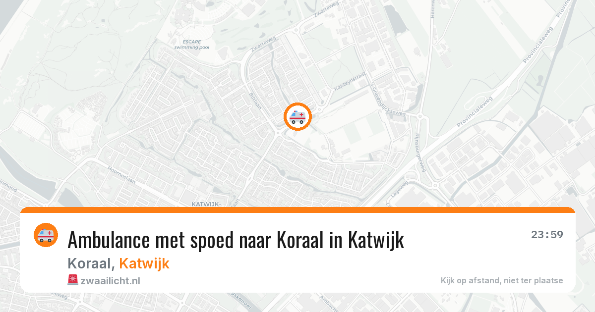 Ambulance met spoed naar Koraal in Katwijk — 13 aug 2026
