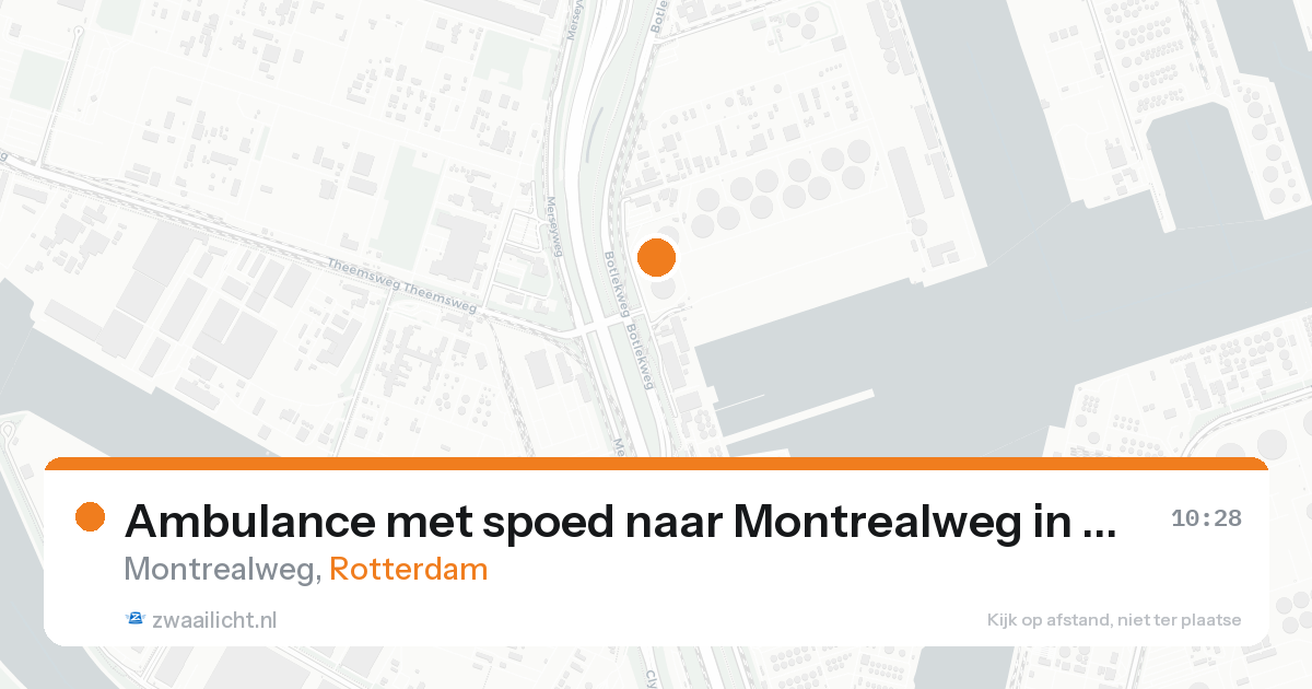 Ambulance met spoed naar Montrealweg in Rotterdam — 19 aug 2026