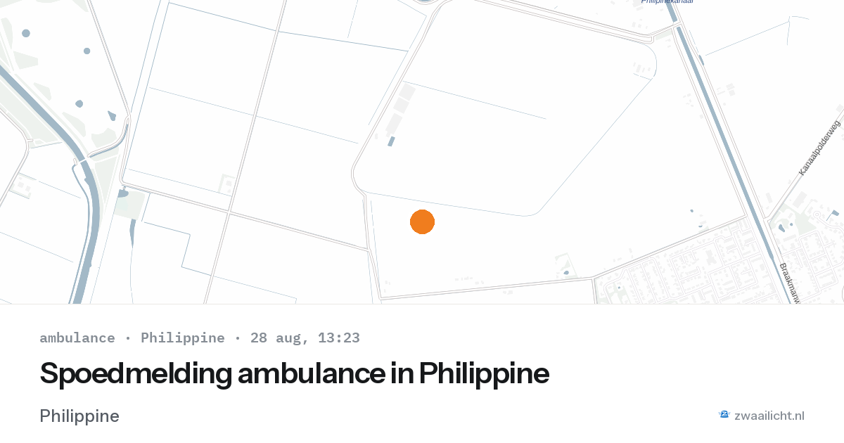 Spoedmelding ambulance in Philippine — 28 aug 2026
