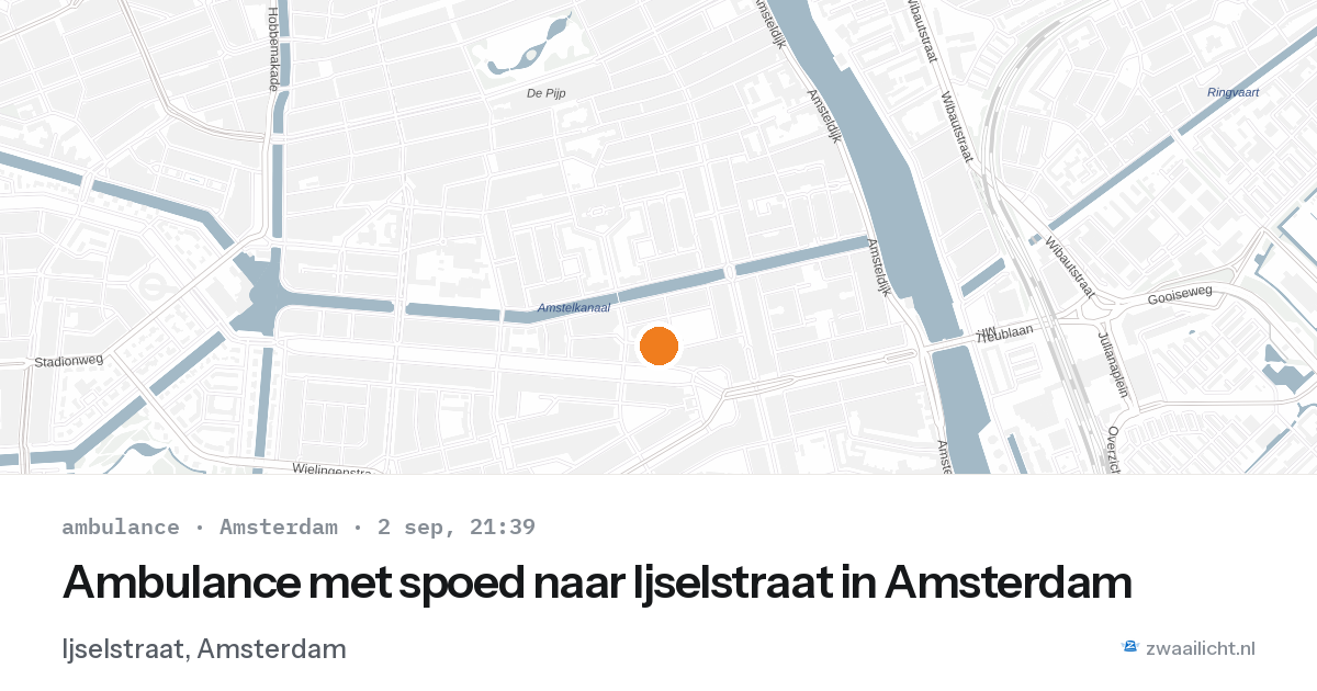 Ambulance met spoed naar Ijselstraat in Amsterdam — 2 sep 2026