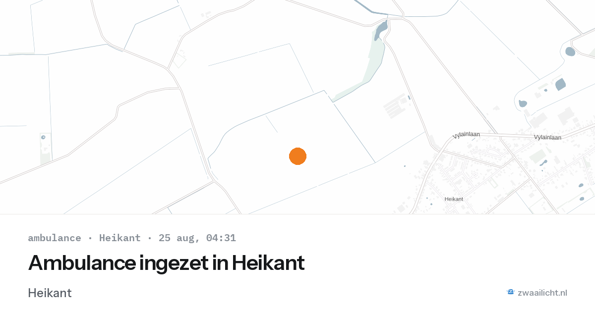 Ambulance ingezet in Heikant — 25 aug 2026