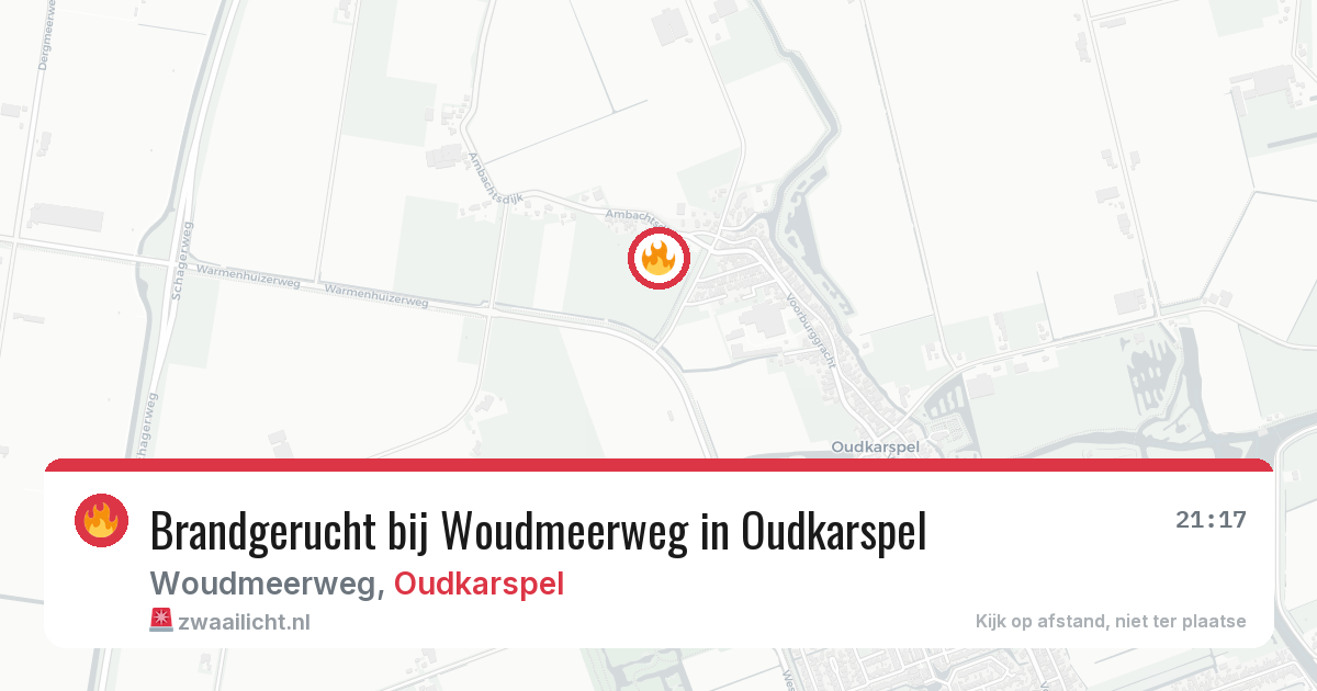 Brandgerucht bij Woudmeerweg in Oudkarspel — 15 jun 2026