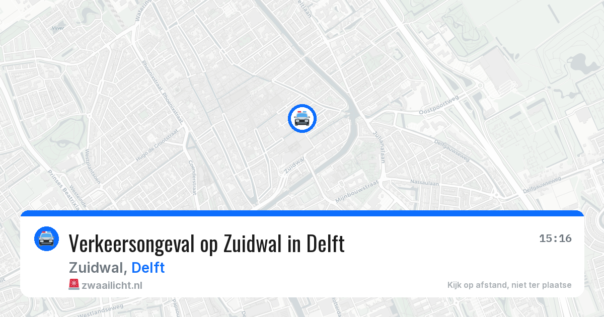 Verkeersongeval op Zuidwal in Delft — 19 mei 2026