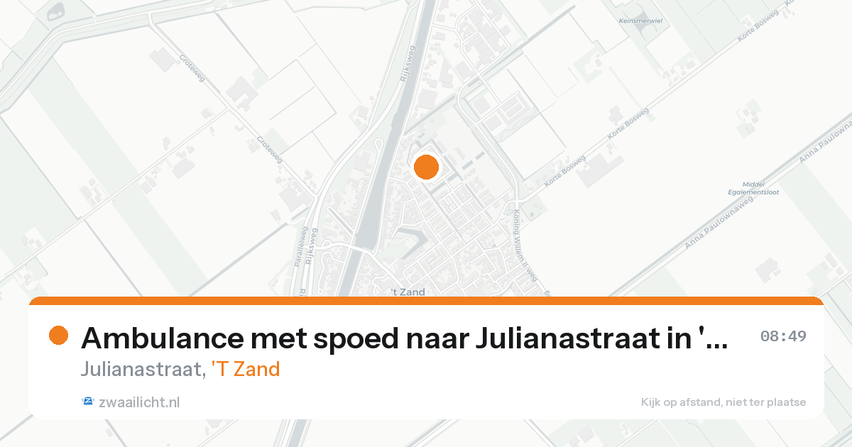 Ambulance met spoed naar Julianastraat in 'T Zand — 31 jan 2026