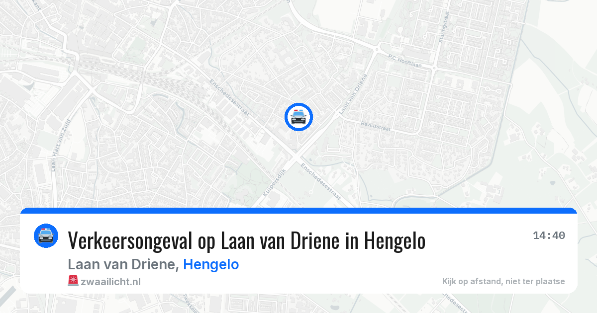 Verkeersongeval op Laan van Driene in Hengelo — 8 mei 2026
