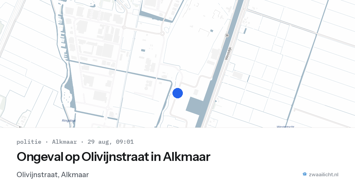 Ongeval op Olivijnstraat in Alkmaar — 29 aug 2026