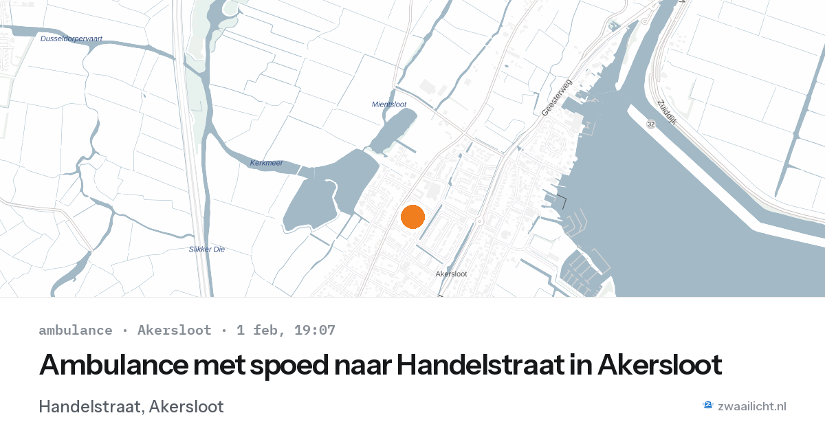 Ambulance met spoed naar Handelstraat in Akersloot — 1 feb 2026