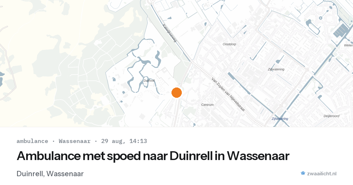 Ambulance met spoed naar Duinrell in Wassenaar — 29 aug 2026