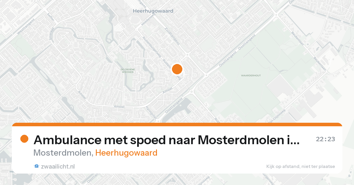 Ambulance met spoed naar Mosterdmolen in Heerhugowaard — 20 aug 2026