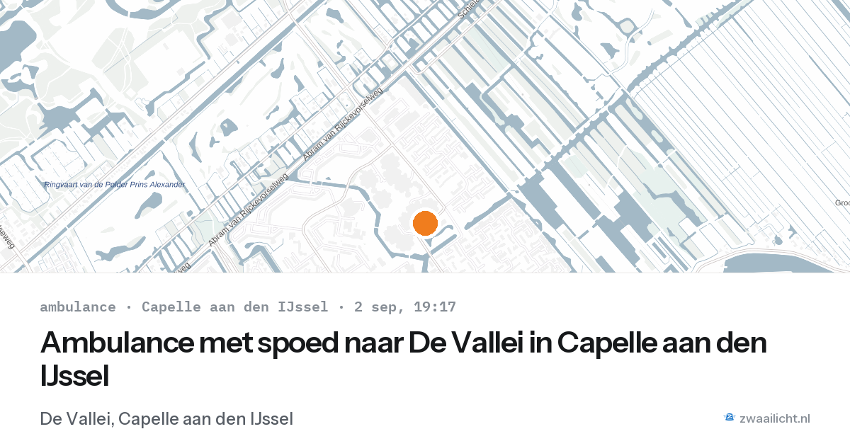 Ambulance met spoed naar De Vallei in Capelle aan den IJssel — 2 sep 2026