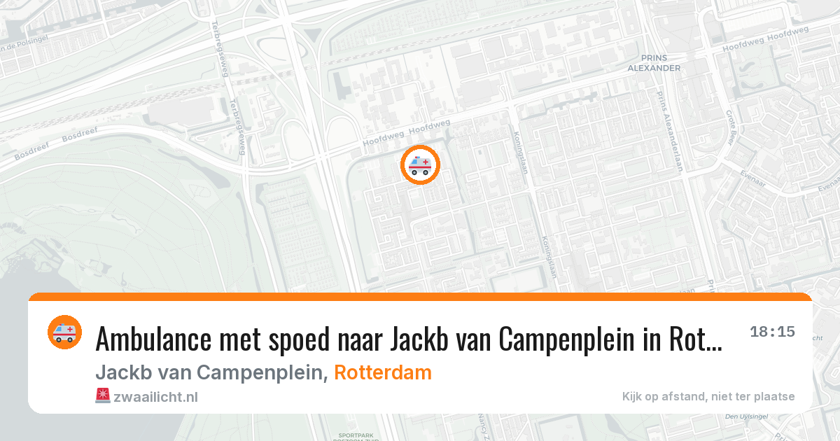 Ambulance met spoed naar Jackb van Campenplein in Rotterdam — 28 jun 2026