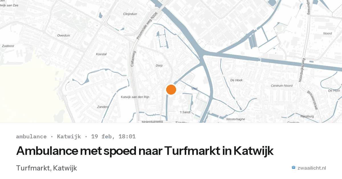 Ambulance met spoed naar Turfmarkt in Katwijk — 19 feb 2026