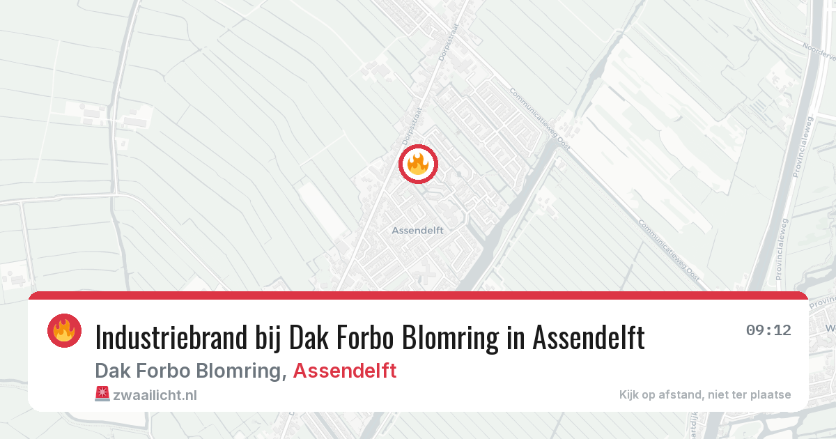 Industriebrand bij Dak Forbo Blomring in Assendelft — 18 jun 2026