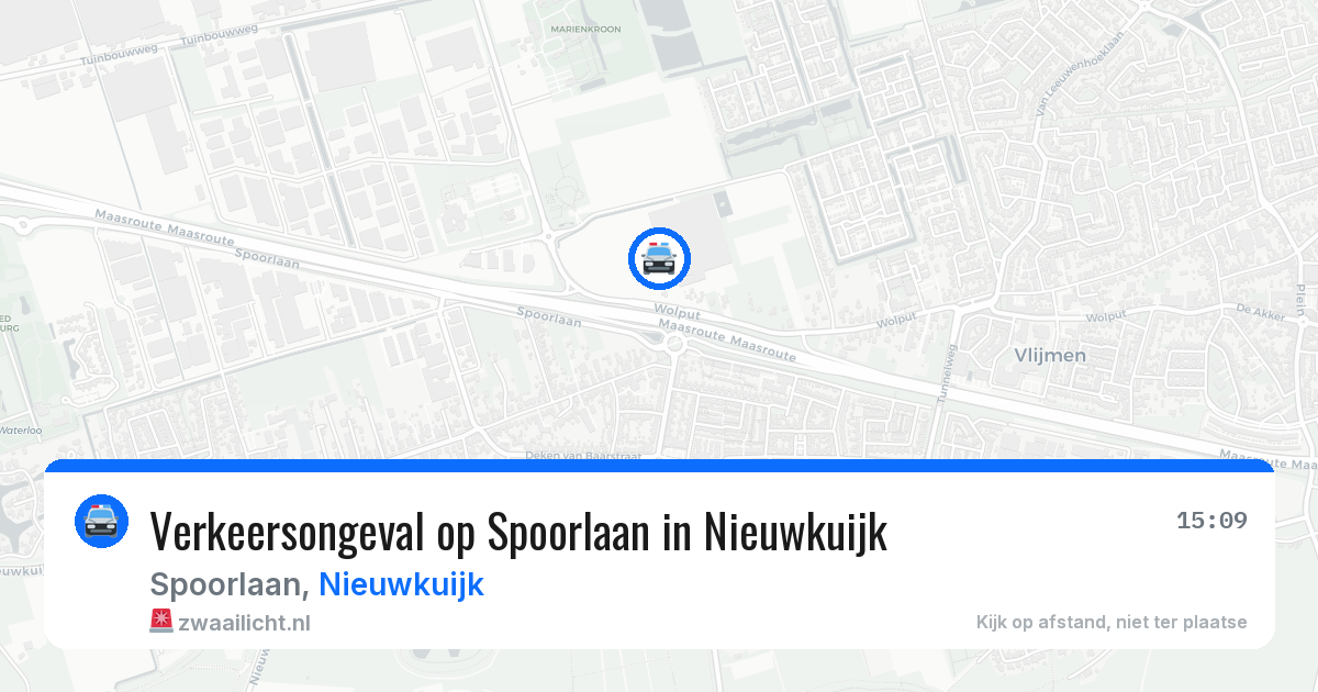 Verkeersongeval op Spoorlaan in Nieuwkuijk — 11 apr 2026