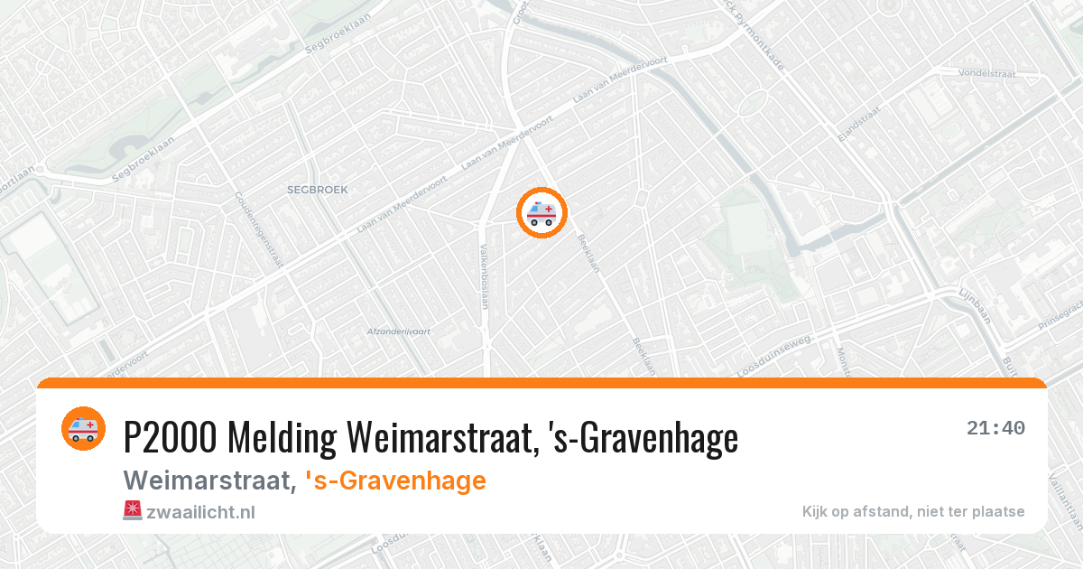 P2000 Melding Weimarstraat, 's-Gravenhage — 14 jul 2026